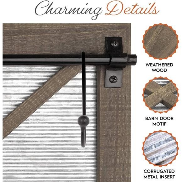 Rustic Farmhouse Mug Rack Wall Mounted with Blackboard for Coffee Sign Decor - Picture 6 of 6